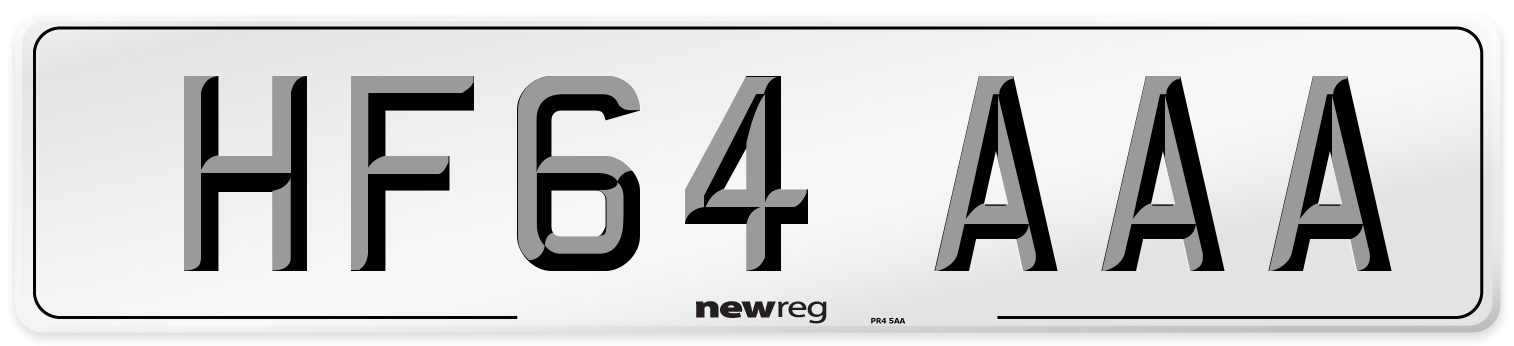 HF64 AAA Number Plate from New Reg